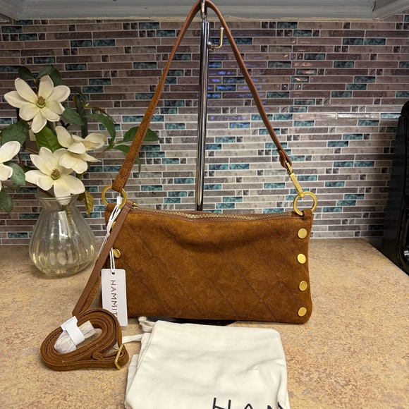 Hammitt Handbags - NWT Hammitt Kyle Chocolate Diamond Suede purse